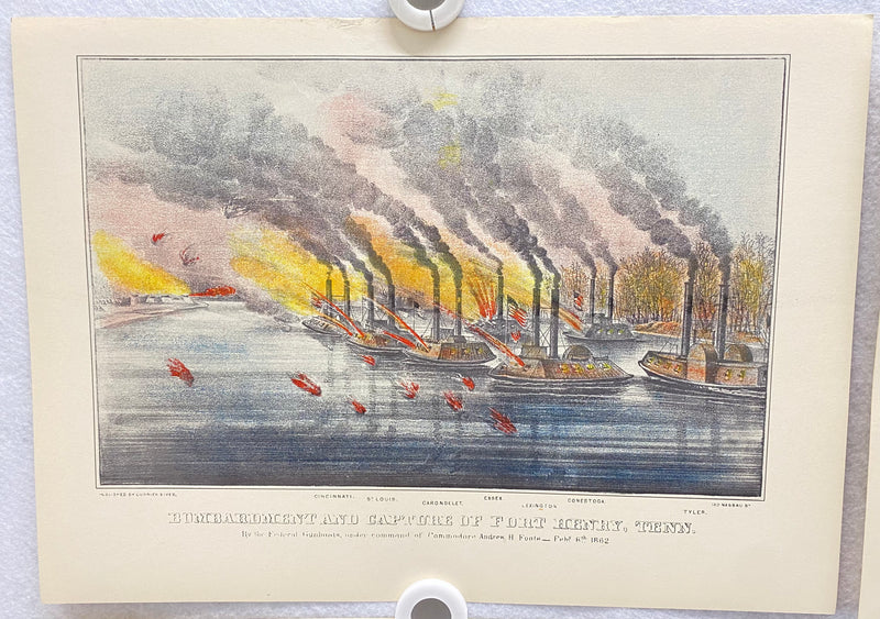 Currier & Ives Civil War Hand Colored Engraving Portfolio #1 Set of 6 Prints   - TvMovieCards.com