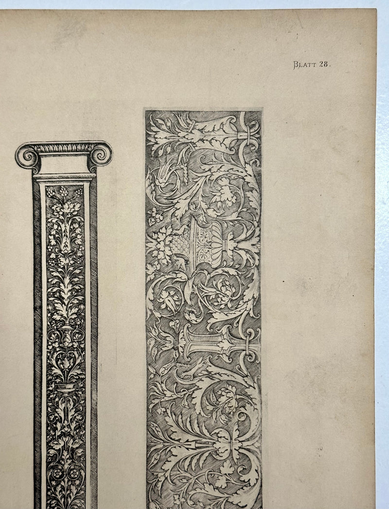 19th Century Decorative Art Ornament Lithograph Portfolio Print Germany 1877 #28   - TvMovieCards.com