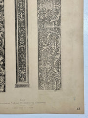 19th Century Decorative Art Ornament Lithograph Portfolio Print Germany 1877 #28   - TvMovieCards.com