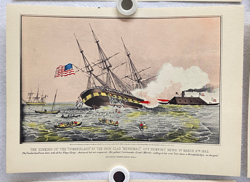 Currier & Ives Civil War Hand Colored Engraving Portfolio #2 Set of 6 Prints   - TvMovieCards.com