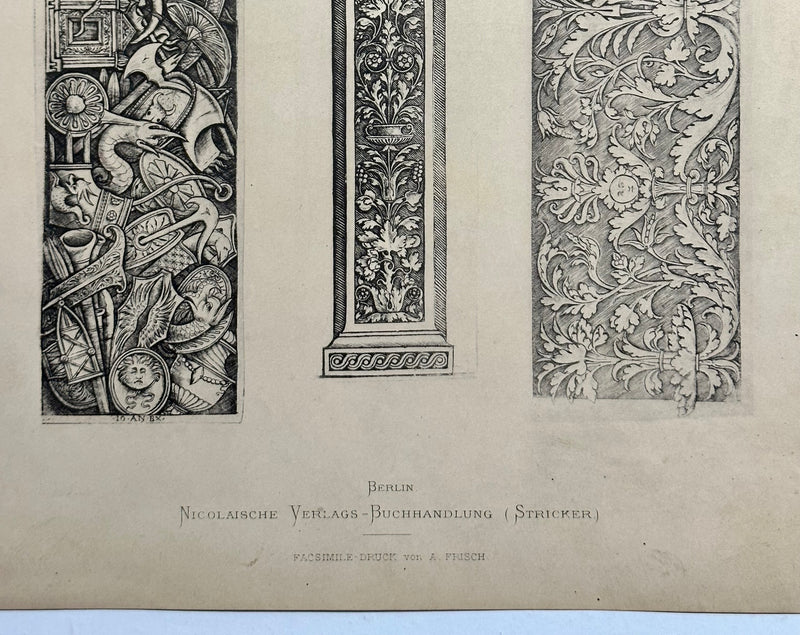 19th Century Decorative Art Ornament Lithograph Portfolio Print Germany 1877 #28   - TvMovieCards.com