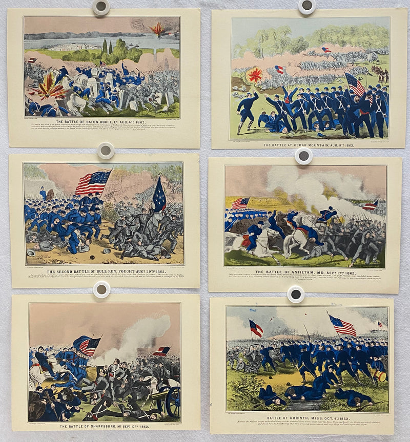 Currier & Ives Civil War Hand Colored Engraving Portfolio #4 Set of 6 Prints   - TvMovieCards.com