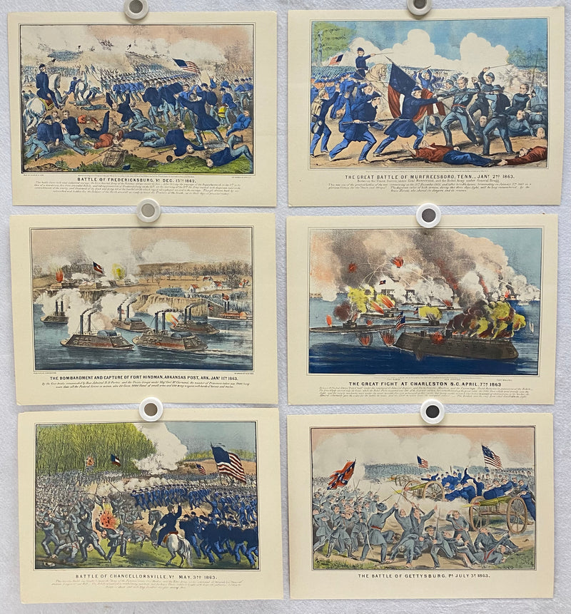 Currier & Ives Civil War Hand Colored Engraving Portfolio #5 Set of 6 Prints   - TvMovieCards.com