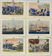 Currier & Ives Civil War Hand Colored Engraving Portfolio #7 Set of 6 Prints   - TvMovieCards.com