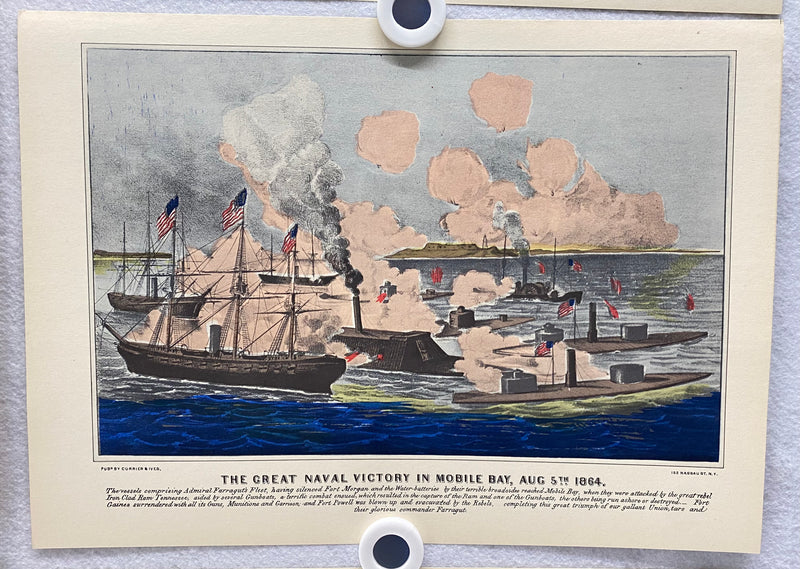 Currier & Ives Civil War Hand Colored Engraving Portfolio #7 Set of 6 Prints   - TvMovieCards.com