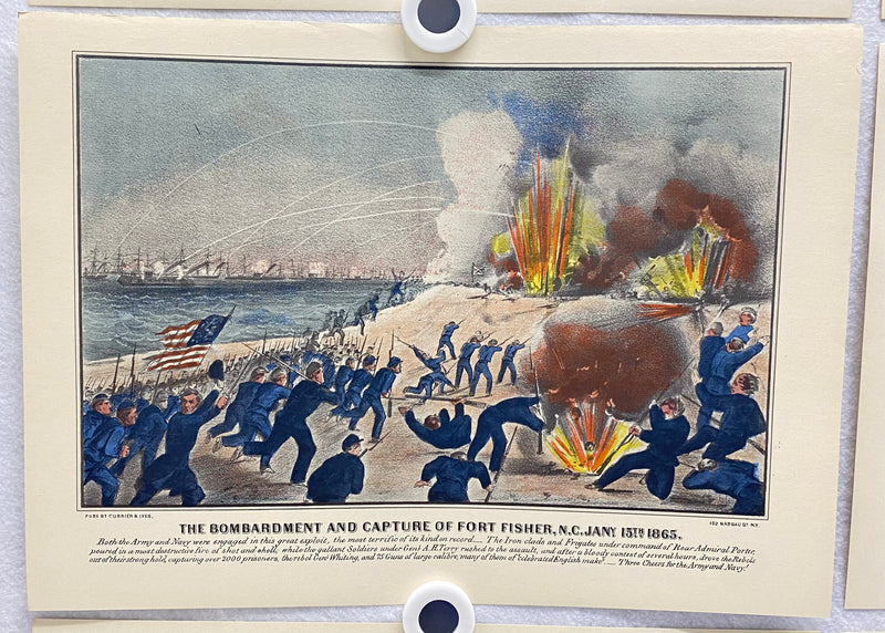 Currier & Ives Civil War Hand Colored Engraving Portfolio #8 Set of 6 Prints   - TvMovieCards.com