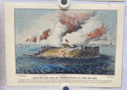 Currier & Ives Civil War Hand Colored Engraving Portfolio #8 Set of 6 Prints   - TvMovieCards.com