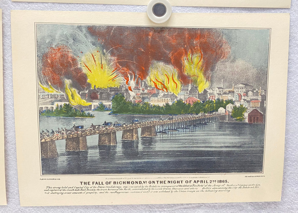 Currier & Ives Civil War Hand Colored Engraving Portfolio #8 Set of 6 Prints   - TvMovieCards.com