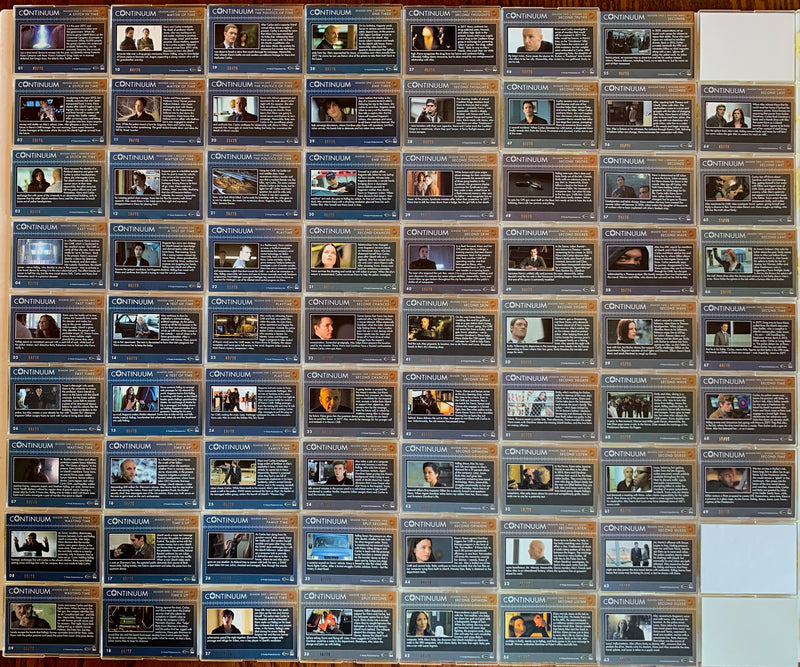 Continuum Seasons 1 & 2 Gold Parallel Card Set 69 Cards 2014 Rittenhouse - TvMovieCards.com
