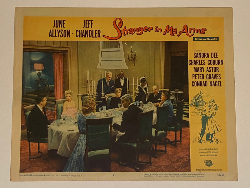 1959 Stranger in My Arms #8 Lobby Card 11 x 14  June Allyson, Jeff Chandler   - TvMovieCards.com