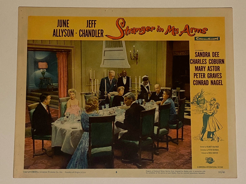 1959 Stranger in My Arms #8 Lobby Card 11 x 14 June Allyson, Jeff Chandler   - TvMovieCards.com