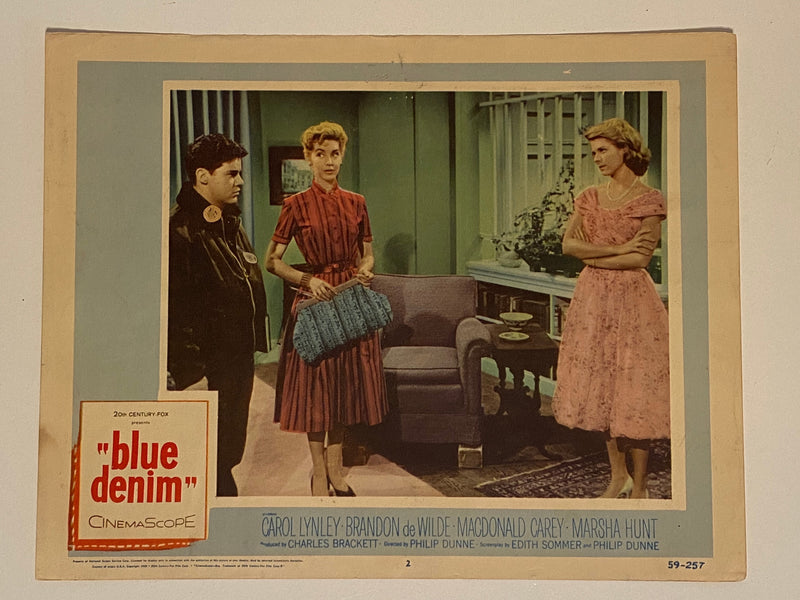 1959 Blue Denim Lobby Card #2 11 x 14 Carol Lynley, Brandon De Wilde   - TvMovieCards.com