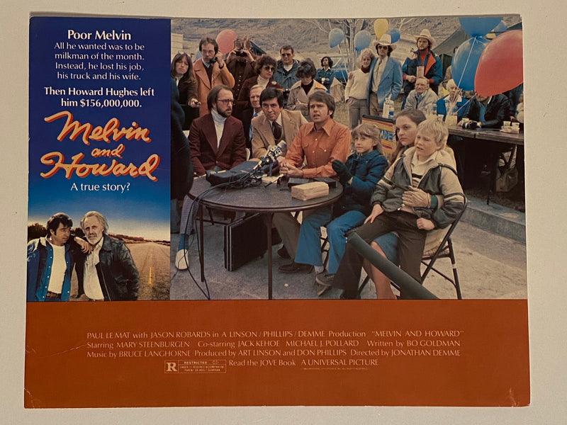 1980 Melvin and Howard Lobby Card 11 x 14 Paul Le Mat Jason Robards   - TvMovieCards.com