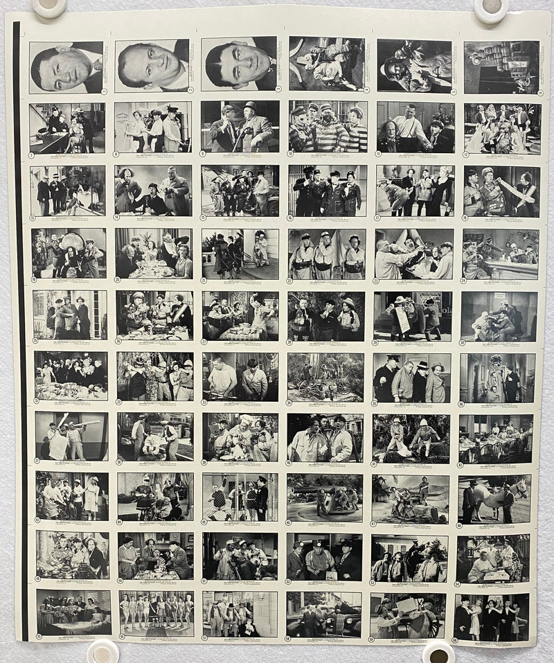 1989 Three Stooges Series Two Red Back Uncut Trading Card Sheet of 60 Cards FTCC   - TvMovieCards.com