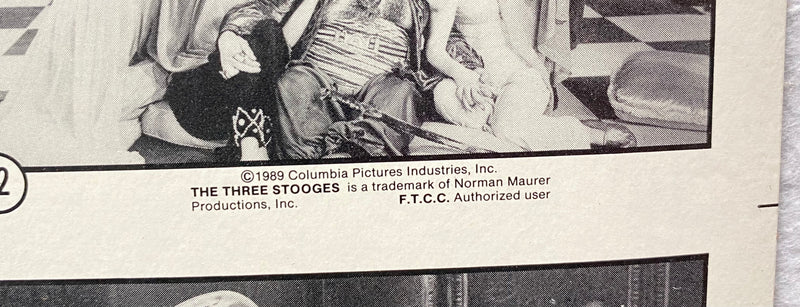 1989 Three Stooges Series Two Red Back Uncut Trading Card Sheet of 60 Cards FTCC   - TvMovieCards.com