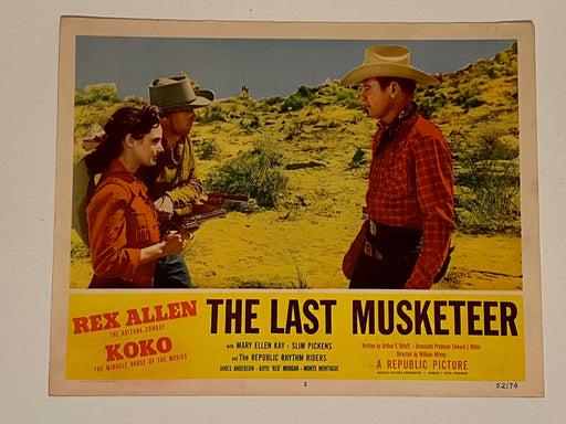 1952 The Last Musketeer #2 Lobby Card 11 x 14 Rex Allen, Koko, Mary Ellen Kay   - TvMovieCards.com