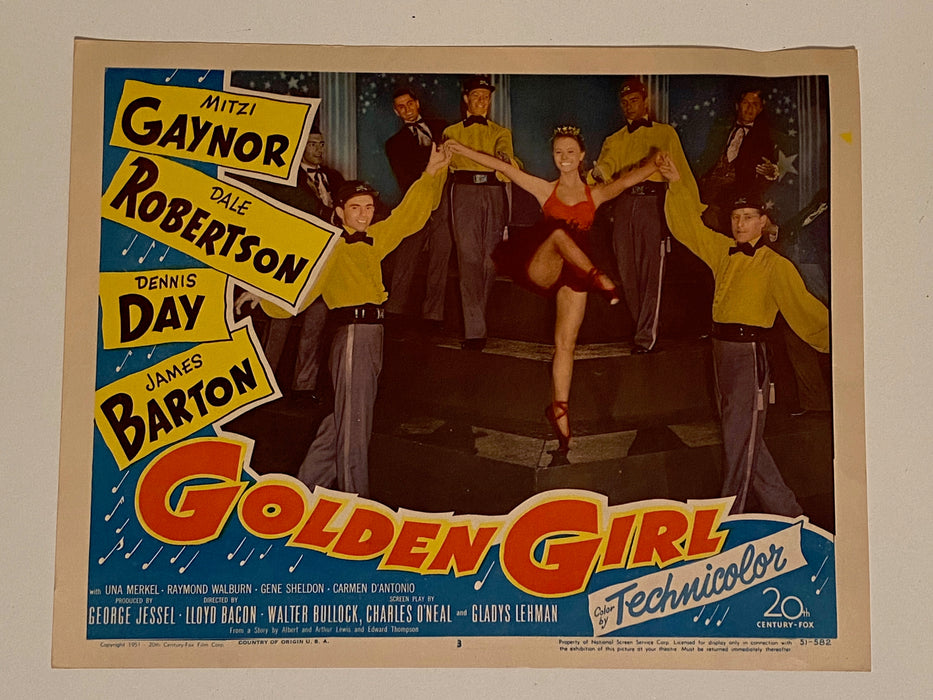 1951 Golden Girl #3 Lobby Card 11 x 14 Mitzi Gaynor, Dale Robertson, Dennis Day   - TvMovieCards.com