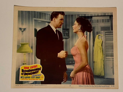1952 Bloodhounds of Broadway #3 Lobby Card 11 x 14 Mitzi Gaynor, Scott Brady   - TvMovieCards.com