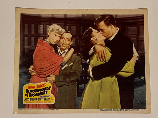 1952 Bloodhounds of Broadway #5 Lobby Card 11 x 14 Mitzi Gaynor, Scott Brady   - TvMovieCards.com