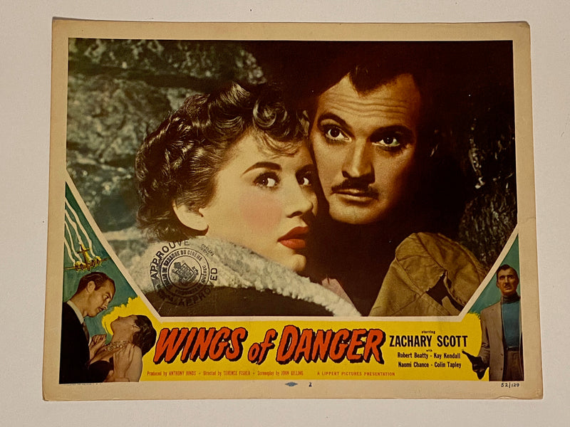 1952 Wings of Danger #2 Lobby Card 11 x 14 Zachary Scott, Robert Beatty   - TvMovieCards.com
