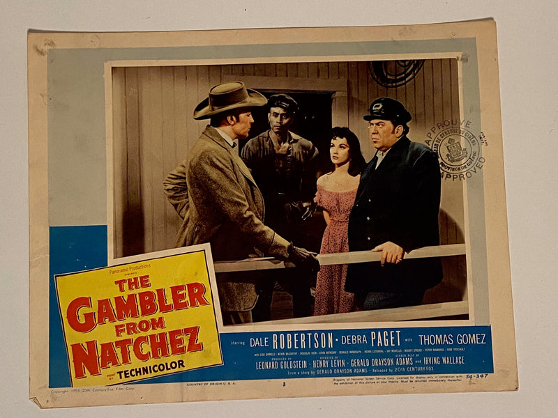 1954 The Gambler from Natchez #3 Lobby Card 11 x 14  Dale Robertson   - TvMovieCards.com