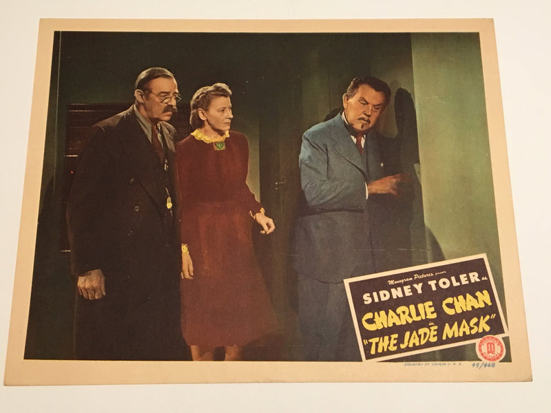 Original Charlie Chan - The Jade Mask Lobby Card #4 Sidney Toler Mantan Moreland   - TvMovieCards.com
