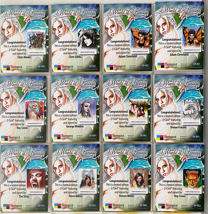 12 Different World of Fantasy Autograph Fold Out Z Card Lot Breygent 2012   - TvMovieCards.com