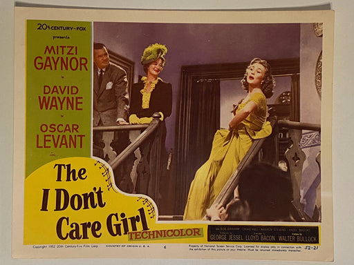 1953 The I Don't Care Girl #6 Lobby Card 11 x 14  Mitzi Gaynor, David Wayne   - TvMovieCards.com