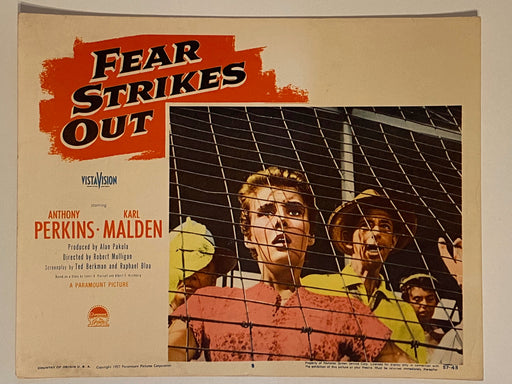 1957 Fear Strikes Out #8 Lobby Card 11 x 14 Anthony Perkins Norma Moore   - TvMovieCards.com