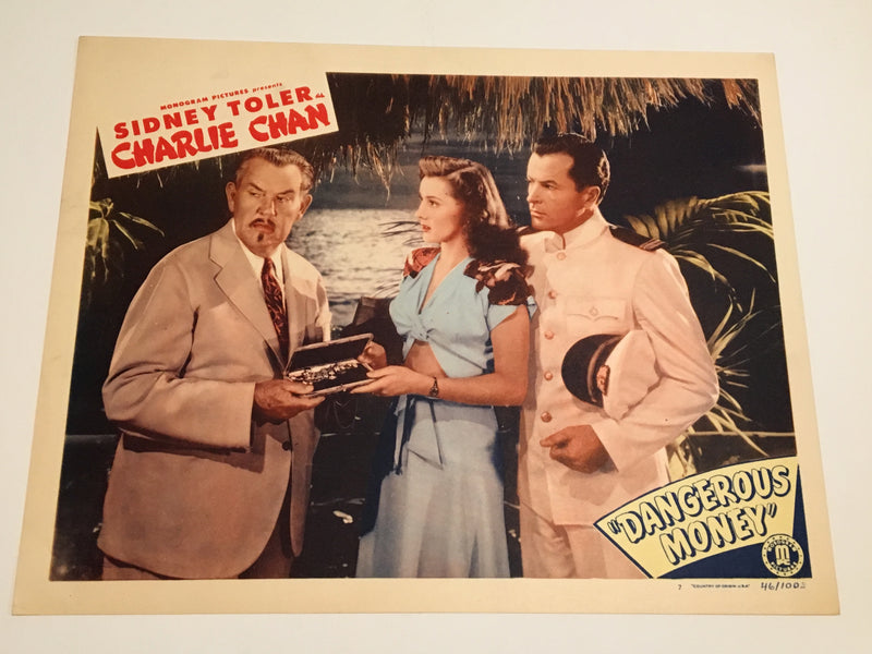 Original Charlie Chan - Dangerous Money Lobby Card #2 Sidney Toler Gloria Warren   - TvMovieCards.com