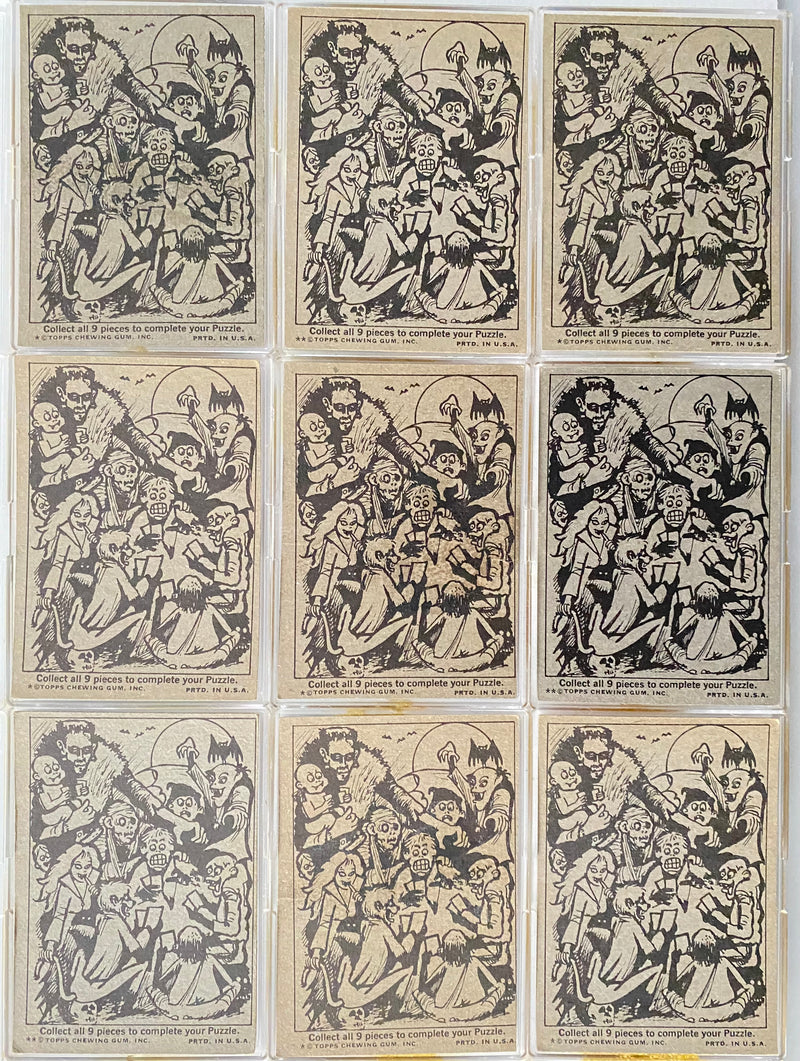 Monster Initial Stickers 1973 Topps Vintage Puzzle Trading Card Set of 9 Chase C - TvMovieCards.com