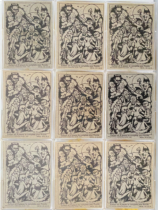 Monster Initial Stickers 1973 Topps Vintage Puzzle Trading Card Set of 9 Chase C - TvMovieCards.com