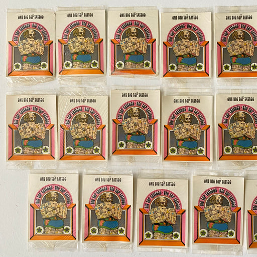 Vintage 1970 (23) Big Top Tattoo Stick On Tattoo Factory Sealed Cello Packs   - TvMovieCards.com