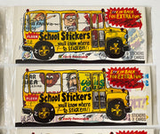 Vintage 1985 Fleer School Stickers (8) Factory Sealed Cello Packs   - TvMovieCards.com