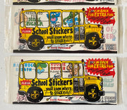 Vintage 1985 Fleer School Stickers (8) Factory Sealed Cello Packs   - TvMovieCards.com