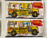 Vintage 1985 Fleer School Stickers (8) Factory Sealed Cello Packs   - TvMovieCards.com