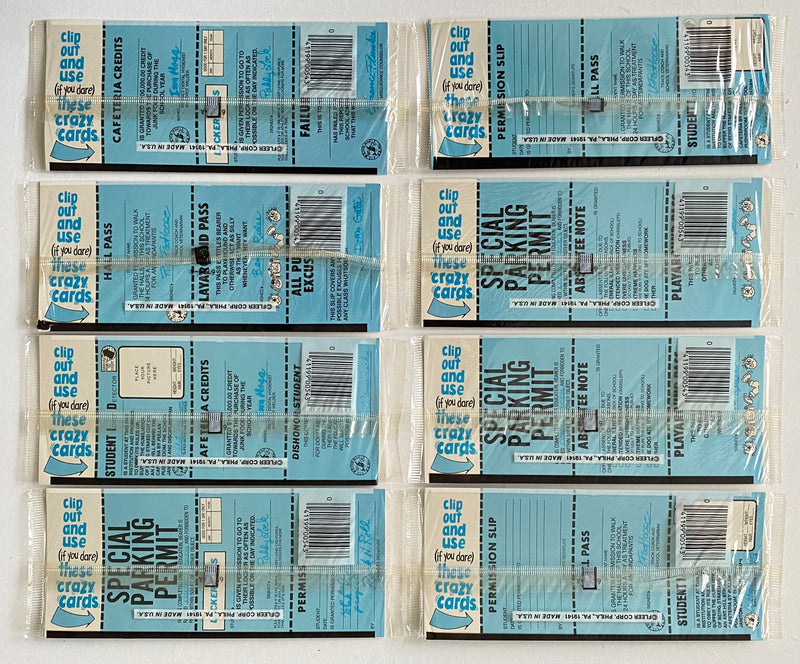 Vintage 1985 Fleer School Stickers (8) Factory Sealed Cello Packs   - TvMovieCards.com
