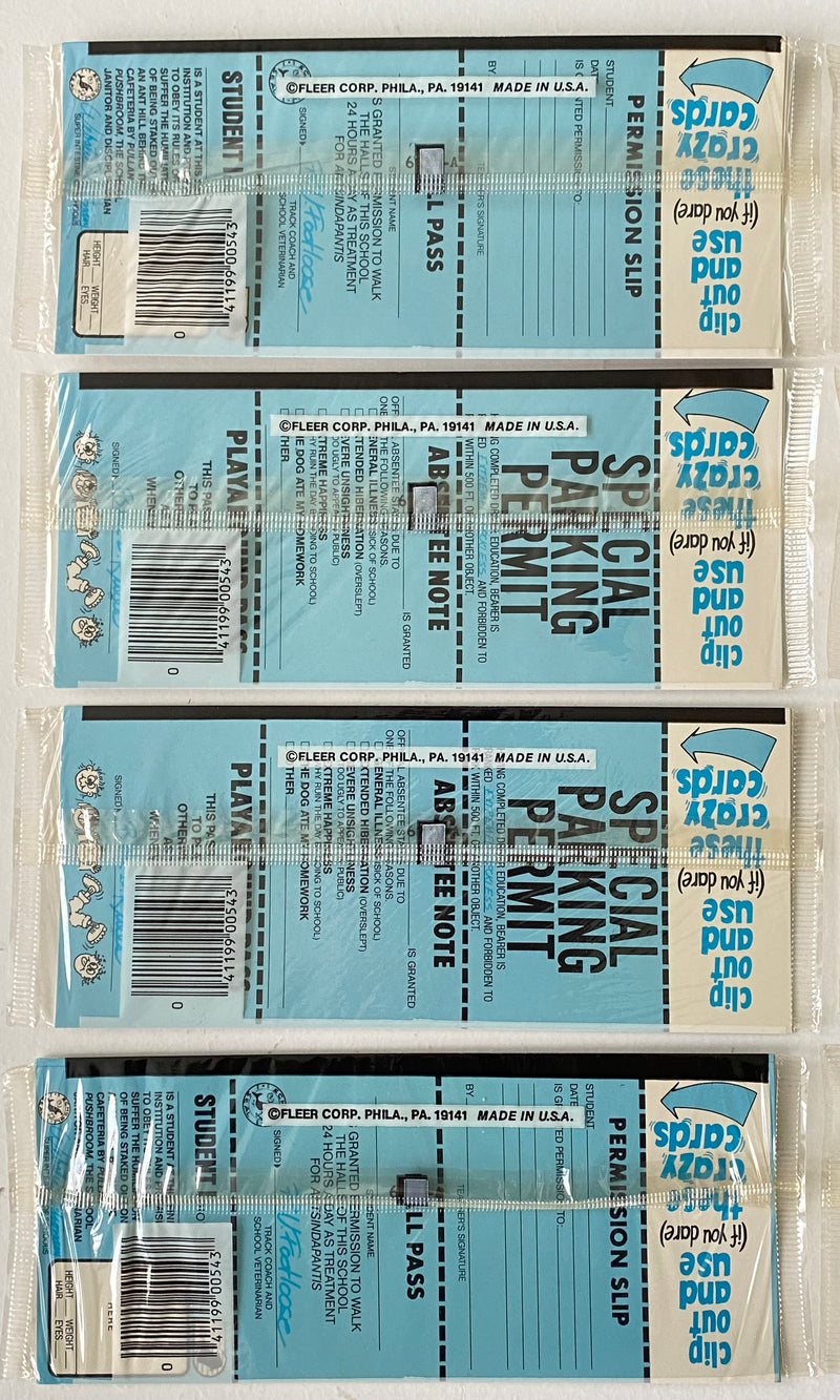 Vintage 1985 Fleer School Stickers (8) Factory Sealed Cello Packs   - TvMovieCards.com