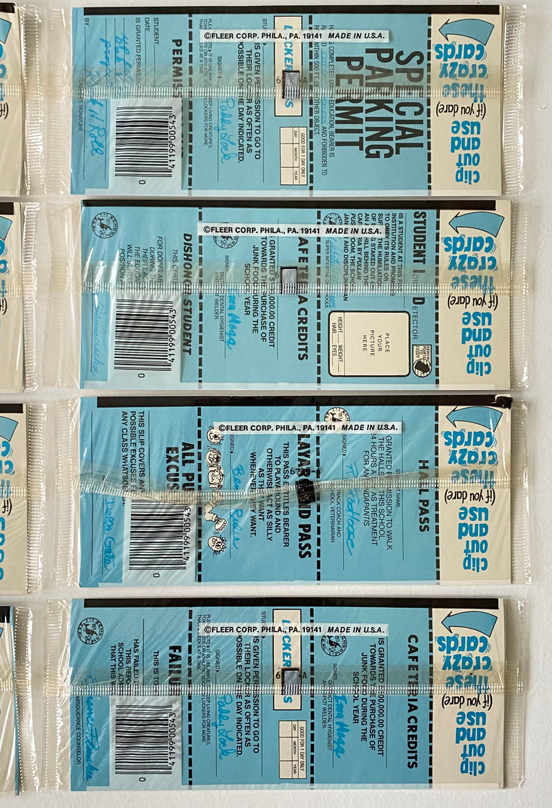 Vintage 1985 Fleer School Stickers (8) Factory Sealed Cello Packs   - TvMovieCards.com