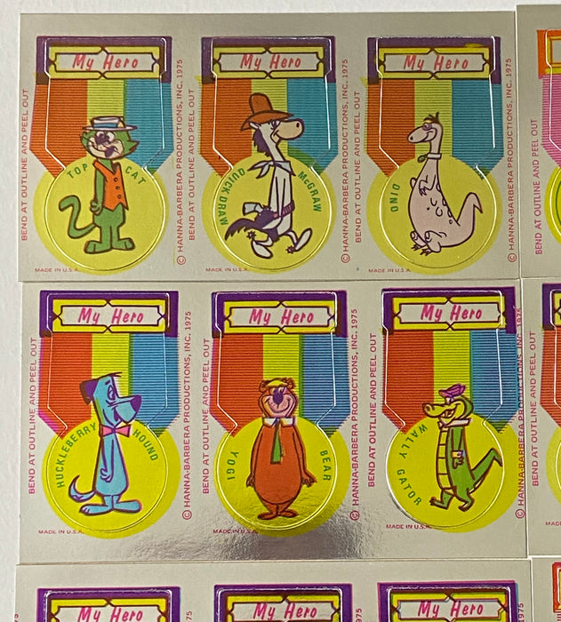 1975 Hanna Barbera Make Em Heroes Put-Ons Vintage Uncut Foil Sticker Card Set   - TvMovieCards.com