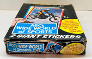 1975 Topps ABC's Wide World of Sports Bubble Gum Vintage Sticker Card Box   - TvMovieCards.com