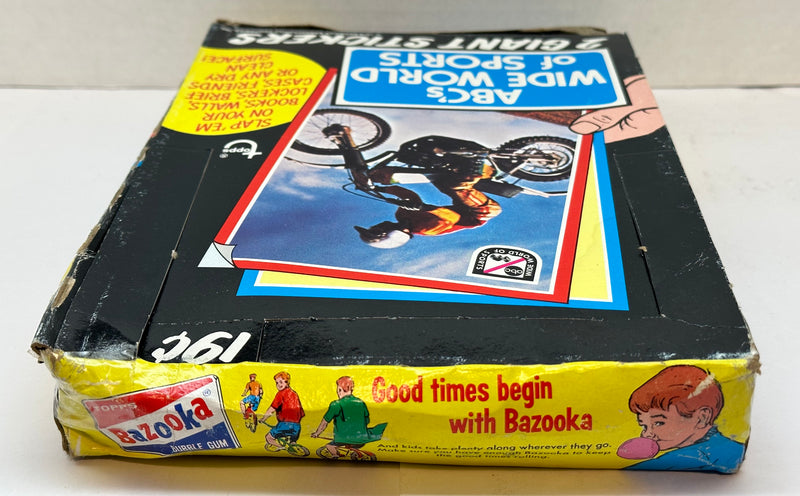 1975 Topps ABC's Wide World of Sports Bubble Gum Vintage Sticker Card Box   - TvMovieCards.com