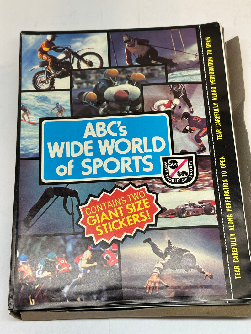 1975 Topps ABC's Wide World of Sports Bubble Gum Vintage Sticker Card Box   - TvMovieCards.com