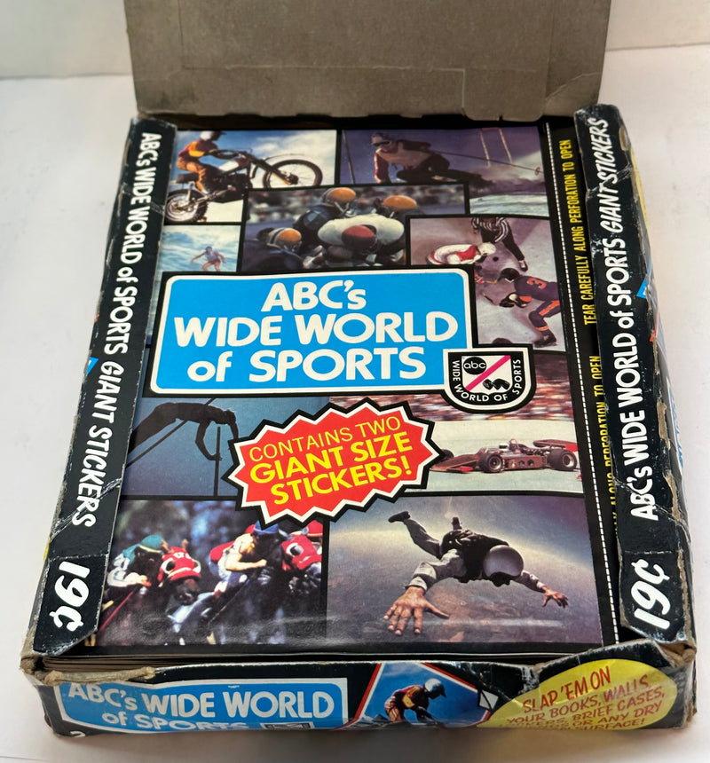 1975 Topps ABC's Wide World of Sports Bubble Gum Vintage Sticker Card Box   - TvMovieCards.com