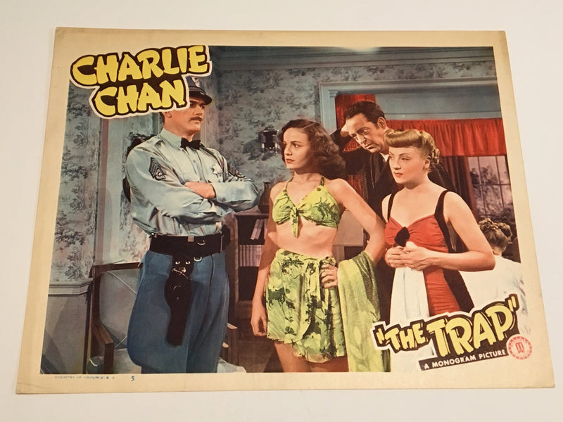 Original Charlie Chan The Trap Lobby Card Sidney Toler Mantan Moreland Sen Yung   - TvMovieCards.com