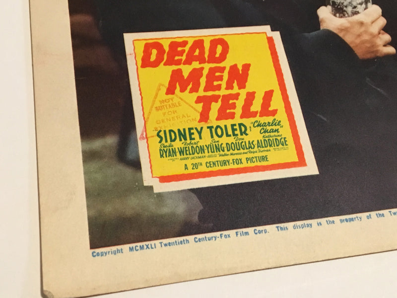 Original 1941 Charlie Chan - Dead Men Tell Lobby Card Sidney Toler Sheila Ryan   - TvMovieCards.com
