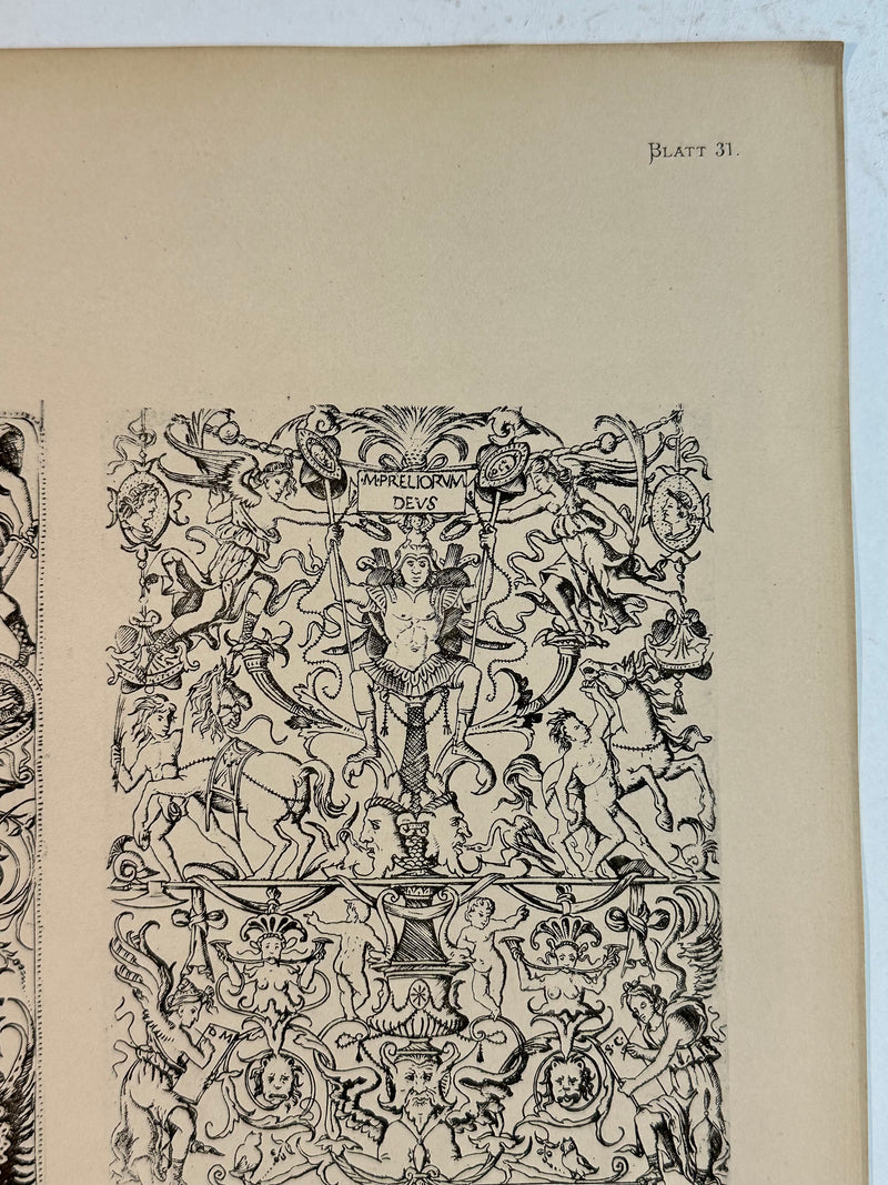 19th Century Decorative Art Ornament Lithograph Portfolio Print Germany 1877 #31   - TvMovieCards.com