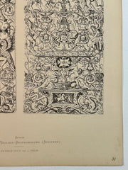 19th Century Decorative Art Ornament Lithograph Portfolio Print Germany 1877 #31   - TvMovieCards.com