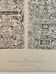 19th Century Decorative Art Ornament Lithograph Portfolio Print Germany 1877 #31   - TvMovieCards.com