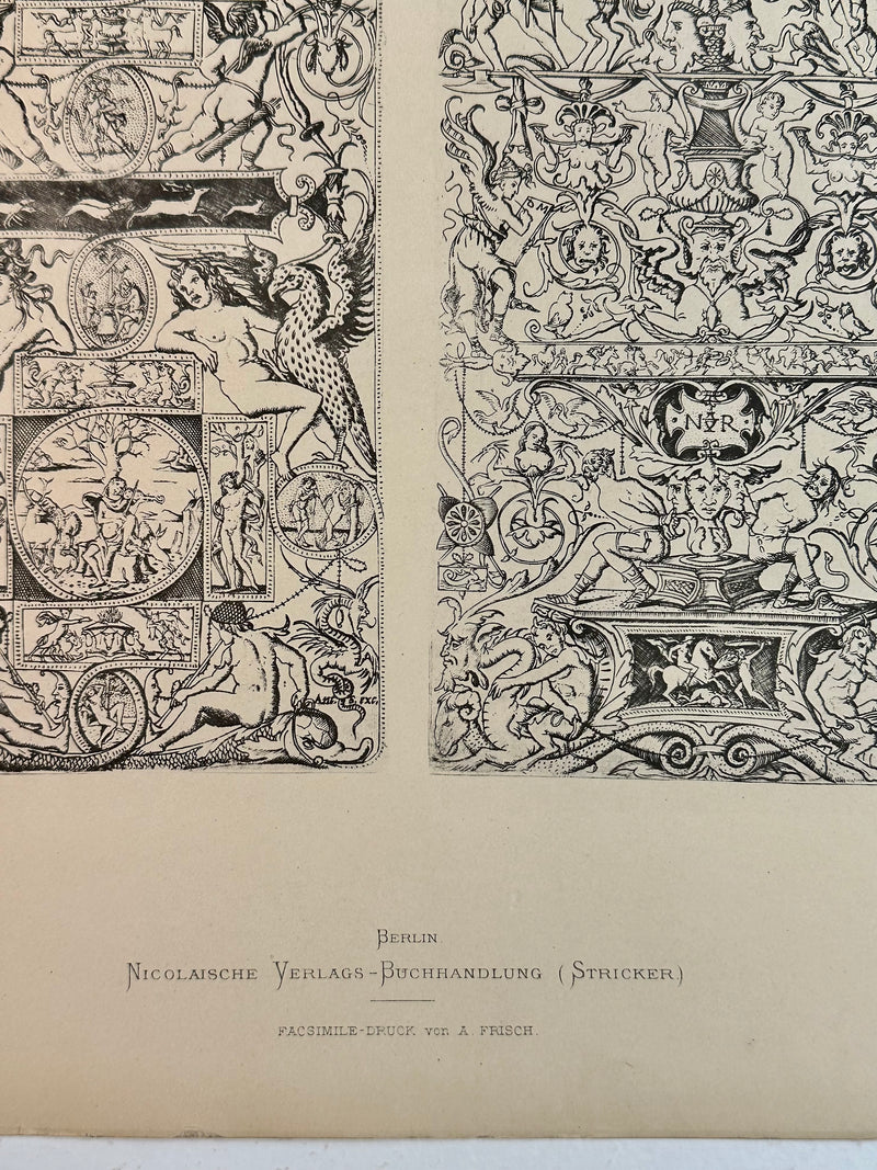 19th Century Decorative Art Ornament Lithograph Portfolio Print Germany 1877 #31   - TvMovieCards.com